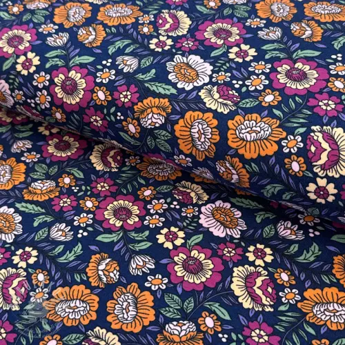Levně Úplet Flowers tossed navy