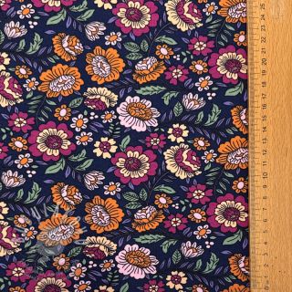 Úplet Flowers tossed navy