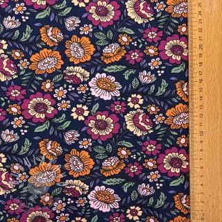 Úplet Flowers tossed navy