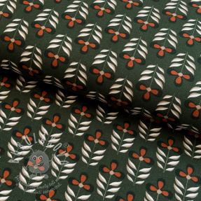 Dekorační látka Flowers old green