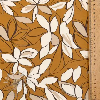 Teplákovina Big flowers ochre digital print
