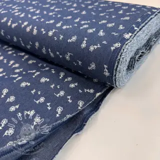 JEANS STRETCH Small retro flowers dark jeans