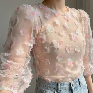 Tyl na TUTU RETRO Flowers lavender