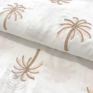 Bavlněná látka VOILE EMBROIDERY Palm cream