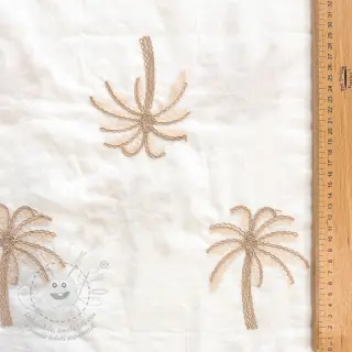 Bavlněná látka VOILE EMBROIDERY Palm cream