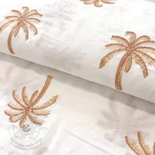 Bavlněná látka VOILE EMBROIDERY Palm naturals