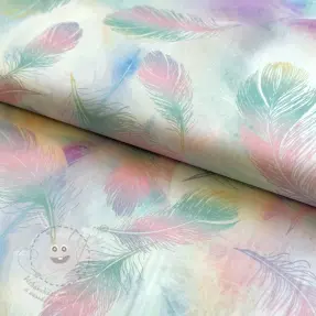 Bavlněná látka VOILE Feathers digital print