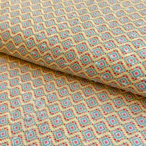 Bavlněná látka DOBBY Aztec digital print