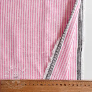 Len s bavlnou Stripe fuchsia