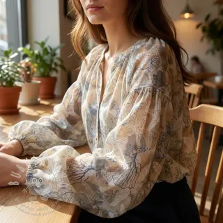 Bavlněná látka VOILE Maritime digital print