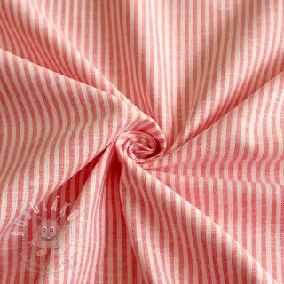 Len s bavlnou Stripe salmon