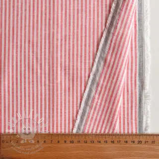 Len s bavlnou Stripe salmon
