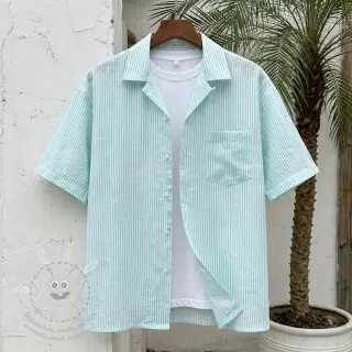 Len s bavlnou Stripe mint