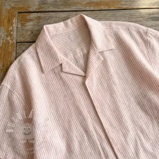 Len s bavlnou Stripe rose