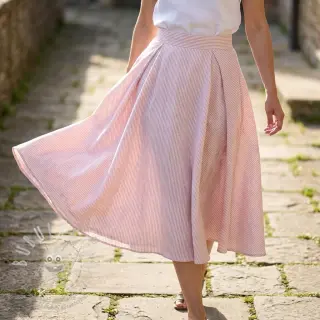 Len s bavlnou Stripe rose