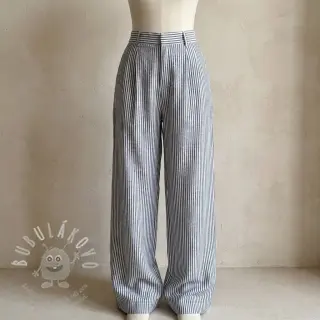Len s bavlnou Stripe navy