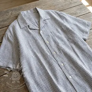 Len s bavlnou Stripe navy
