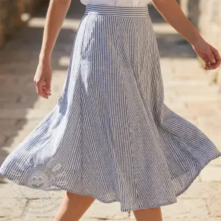 Len s bavlnou Stripe navy