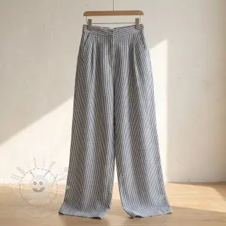 Len s bavlnou Stripe navy