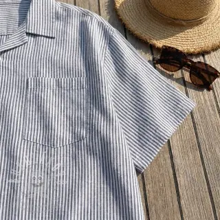 Len s bavlnou Stripe navy