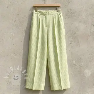 Len s bavlnou Stripe lime
