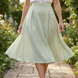 Len s bavlnou Stripe green