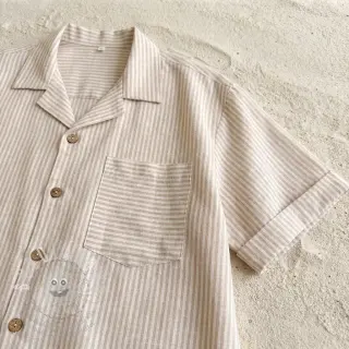Len s bavlnou Stripe naturals
