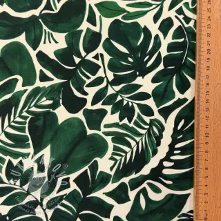 Dekorační látka Big leaves green digital print