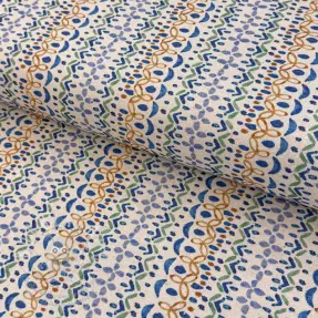 Dekorační látka Linenlook Blue pattern digital print