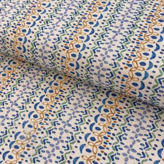 Dekorační látka Linenlook Blue pattern digital print