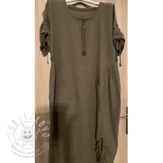 Bavlněná látka SLUB WASHED army green
