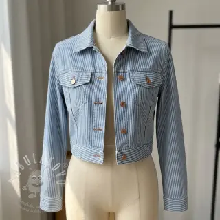 JEANS DENIM 8.5 OZ Small stripe light blue