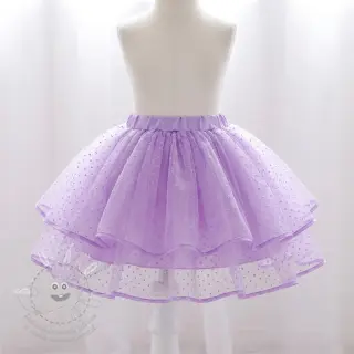 Tyl na TUTU DOTS lilac