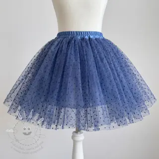 Tyl na TUTU DOTS dark blue