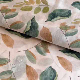 Lyocell s lnem a hedvábím Retro Flowers design A