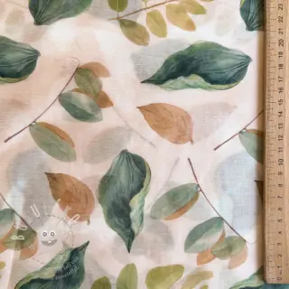 Lyocell s lnem a hedvábím Retro Flowers design A