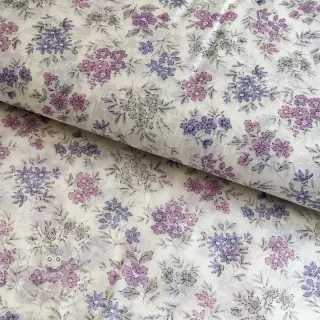 Lyocell s lnem a hedvábím Retro Flowers design C