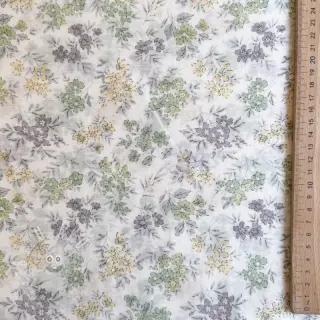 Lyocell s lnem a hedvábím Retro Flowers design D