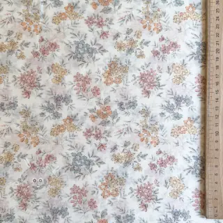 Lyocell s lnem a hedvábím Retro Flowers design E