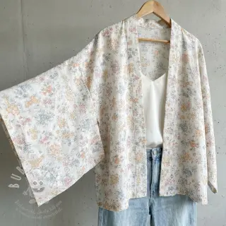 Lyocell s lnem a hedvábím Retro Flowers design E