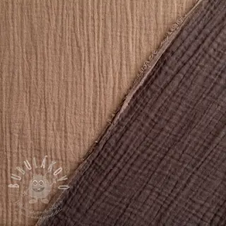 Dvojitá gázovina/mušelín DOUBLE FACE mocha
