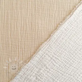 Dvojitá gázovina/mušelín DOUBLE FACE sand