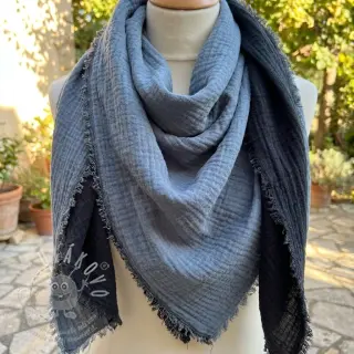 Dvojitá gázovina/mušelín DOUBLE FACE marine