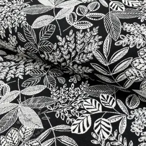 Dekorační látka jacquard Valerian allover noir