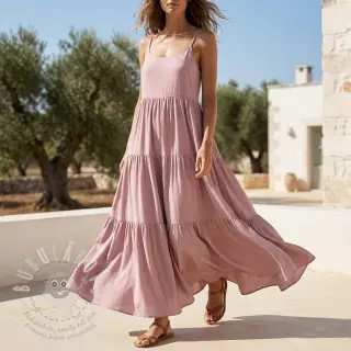 Viskóza se lnem BUBBLY lilac