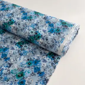 Viskóza RAYON POPLIN Flower sea design D