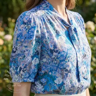 Viskóza RAYON POPLIN Blossoms design C