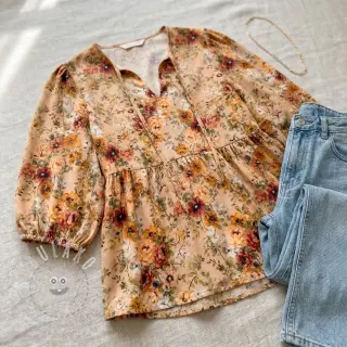 Viskóza RAYON POPLIN Flower sea design E