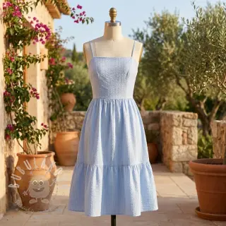 Bavlněná látka BUBBLE dusty blue
