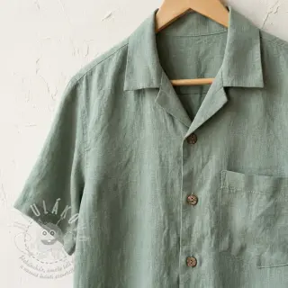 Viskóza se lnem WASHED old green